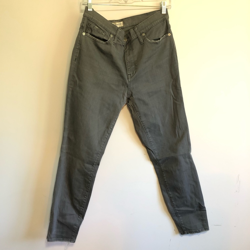 MADEWELL High Rise Skinny Jeans Grey Stretch Denim